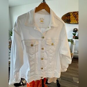 Lilly Pulitzer Brixley Stretch White Denim Jacket